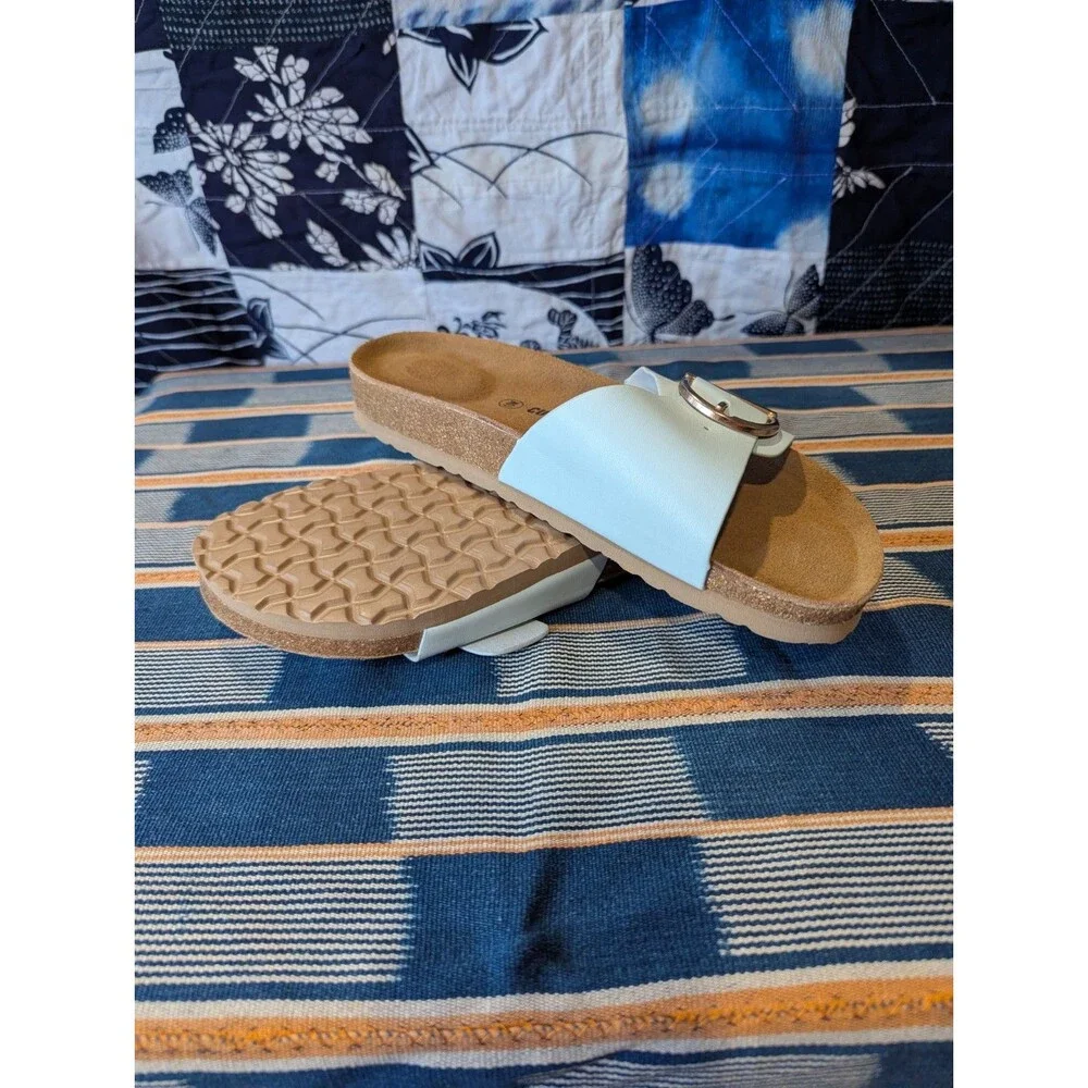 Cushionaire Women's NWOT Light Blue Slide Sandals Size 10 Faux Cork (W01) - Picture 6 of 6